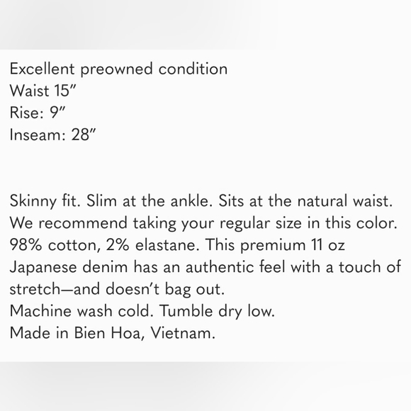 Everlane Mid Rise Skinny Jean EUC - Picture 9 of 9